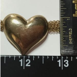 AVON PUFFED HEART MULTI CHAINED PENDANT STATEMENT Necklace